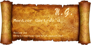 Mentzer Gertrúd névjegykártya